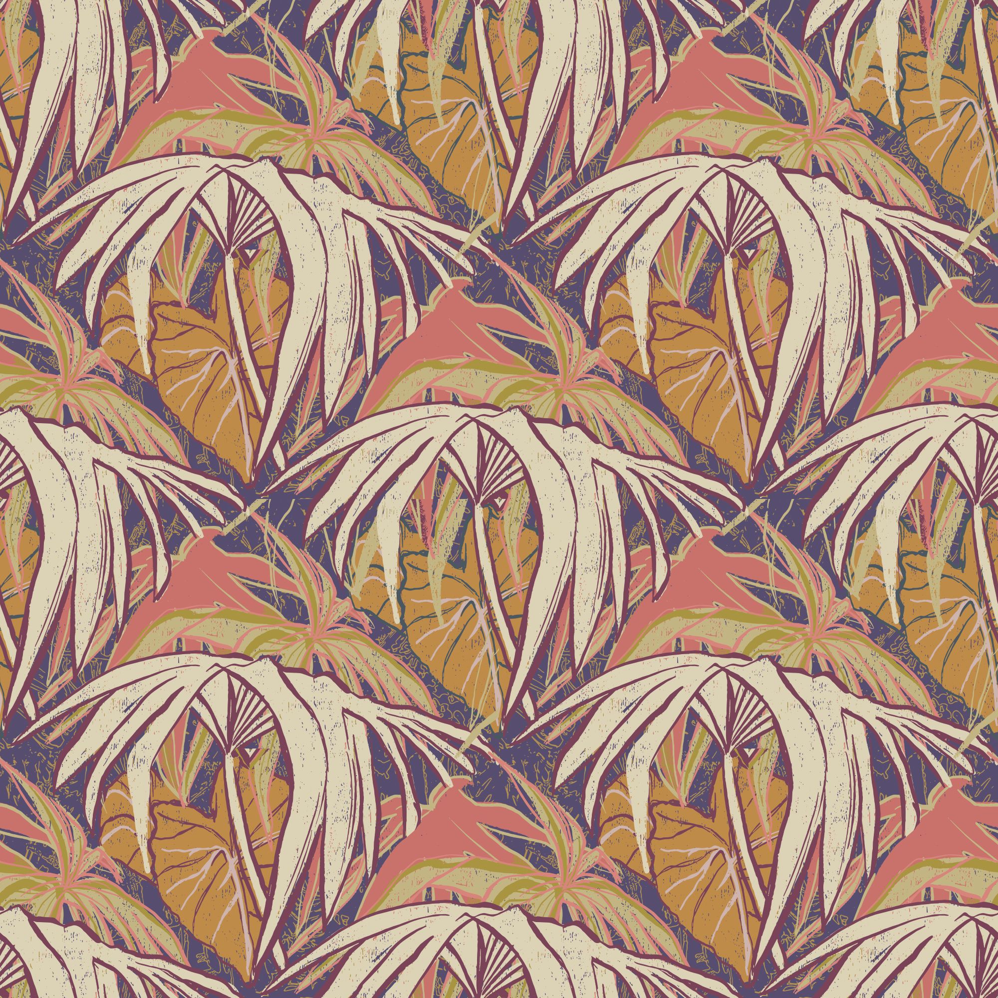 Palmenblätter Stoffmusterdesign
