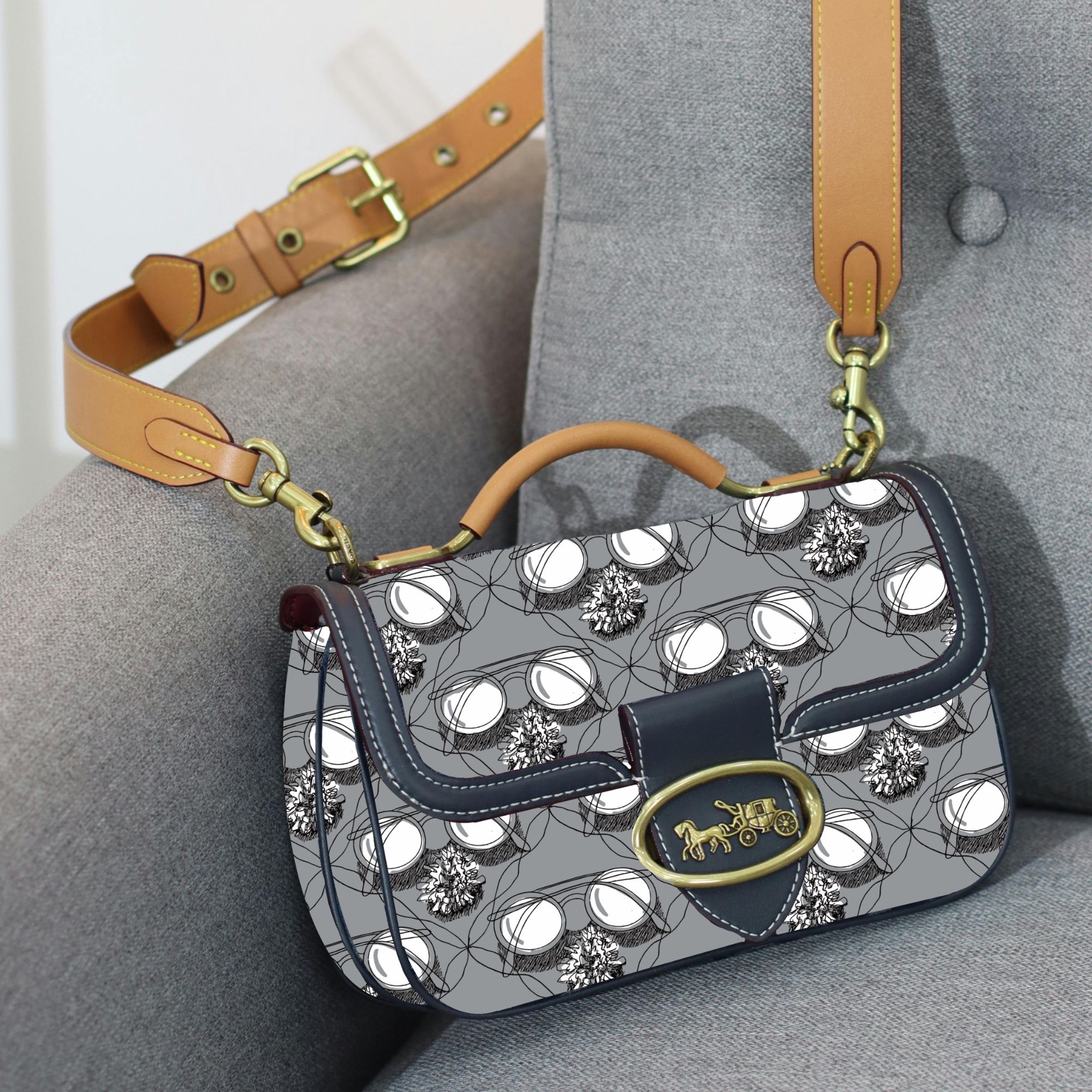 Tasche mit Sonnenbrille Tasche mit Brillenmuster aus Urban Muse Kollektion